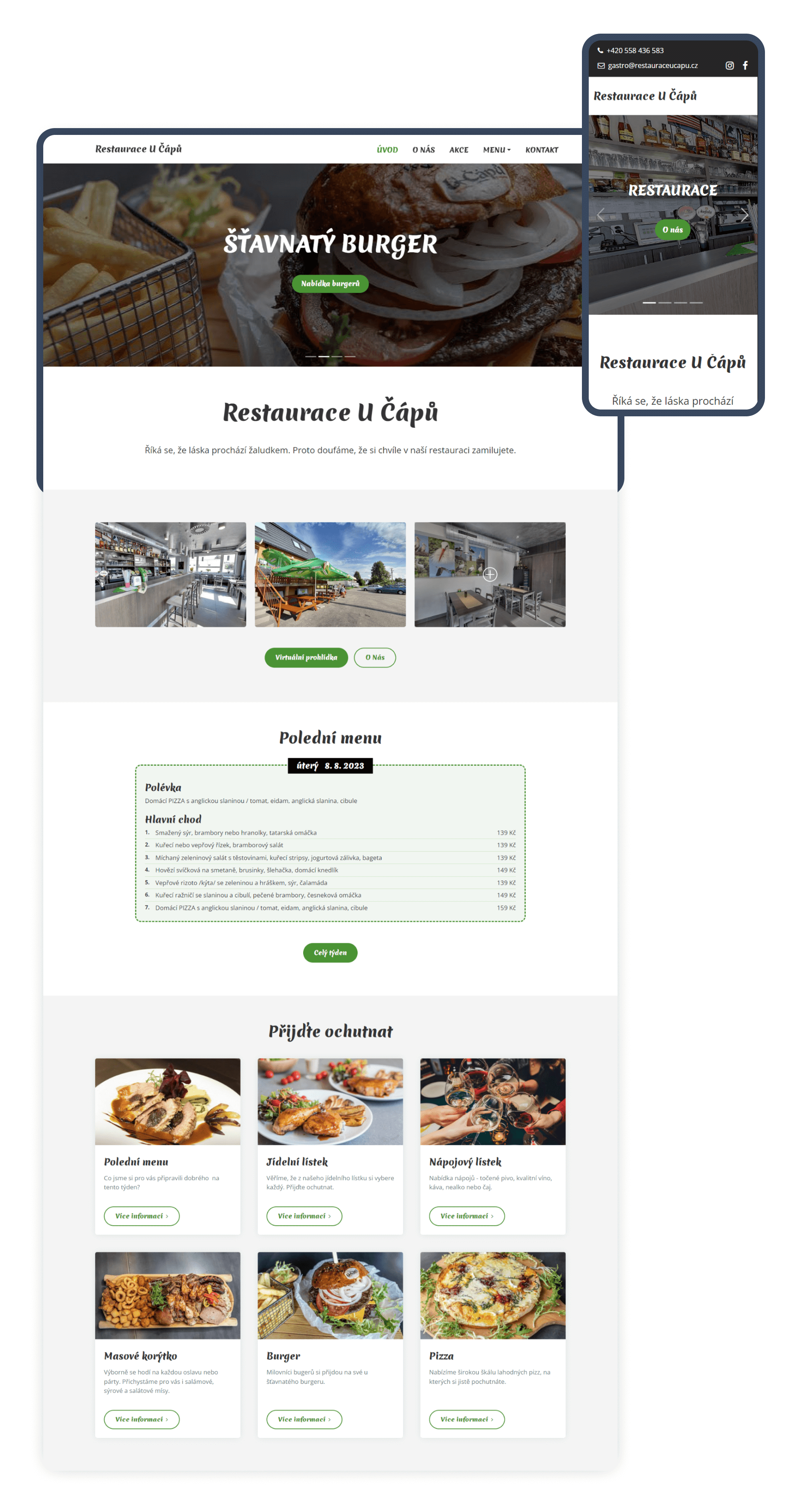 Vytvoření moderních webových stránek pro restaurace Frýdek Místek Ostrava